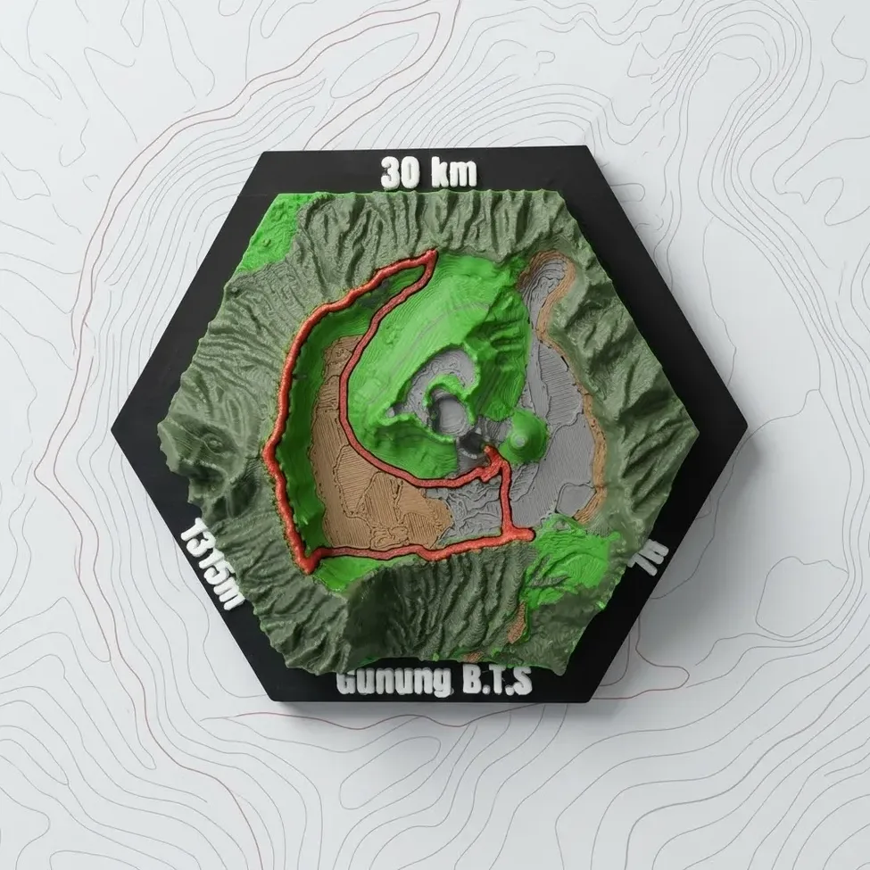 Octagon Strava route tile, 15 cm, 5 colours